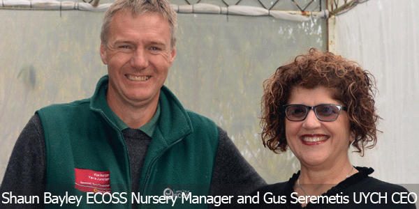 Image of Gus Seremetis UYCH CEO and Shaun Bayley ECOOS Nursery Manager
