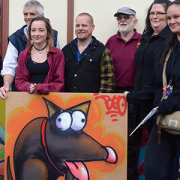 Image of the official unveiling of the YVCS Graffiti Art project for Ben's Shed